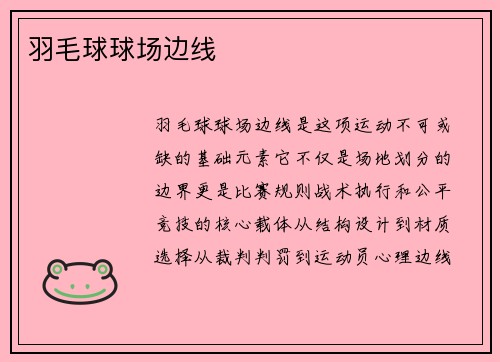 羽毛球球场边线